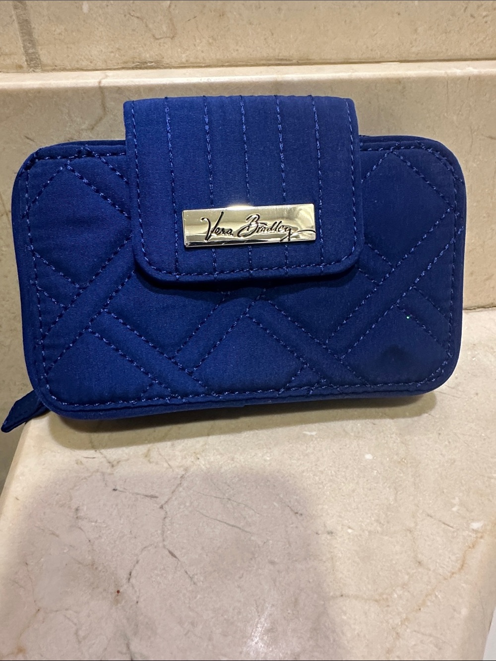 Vera Bradley Blue Quilted Zip-Around Wallet